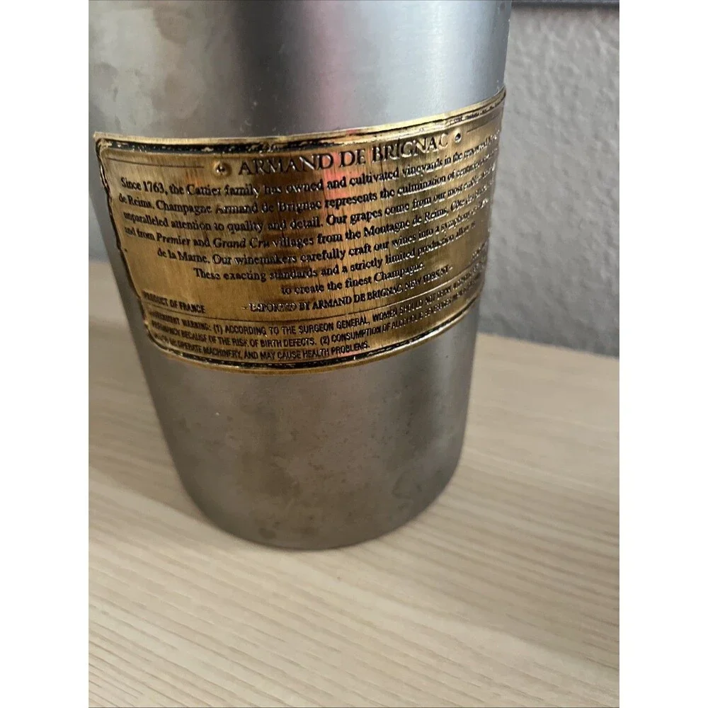 Rare Armand de Brignac Champagne Ice Bucket Gold Label Luxury Vtg Barware JayZ